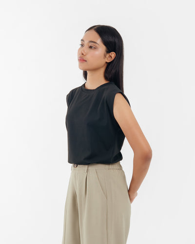 SAMPLE Sale Black Cotton Top