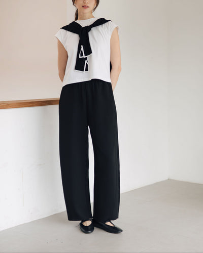 Black Bamboo Lyocell Easy Barrel Pants