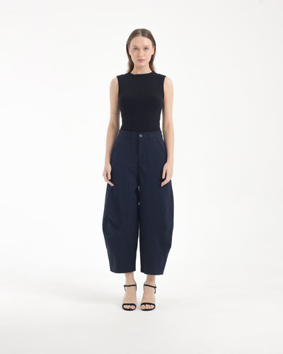Navy Everyday Barrel Pants