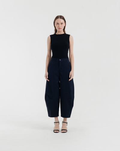 Navy Everyday Barrel Pants