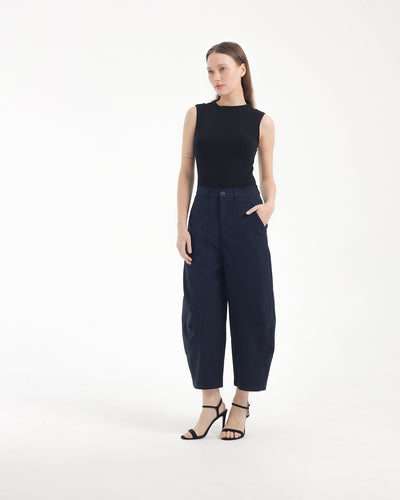 Navy Everyday Barrel Pants