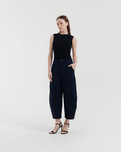 Navy Everyday Barrel Pants