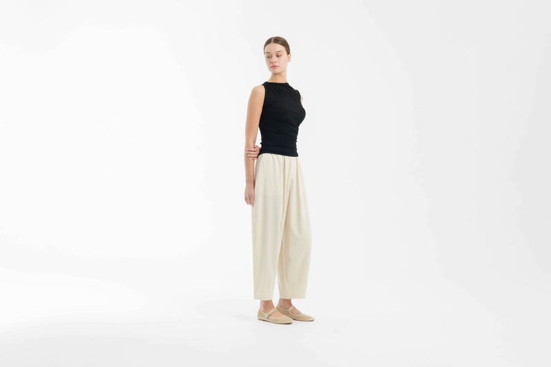 Beige Daily Barrel Pants