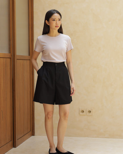 Black Midtown Linen Shorts