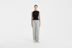 Grey Bamboo Lyocell Barrel Pants