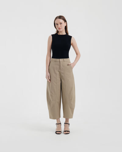 Khaki Everyday Barrel Pants