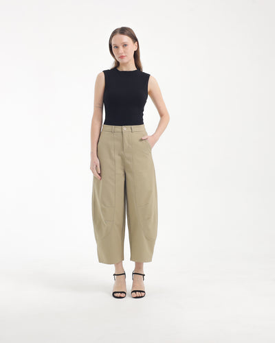 Khaki Everyday Barrel Pants