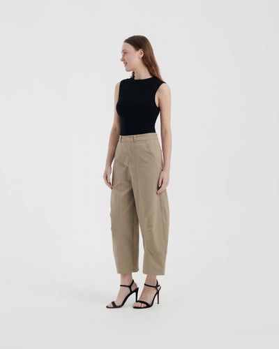 Khaki Everyday Barrel Pants