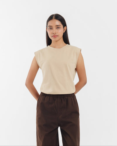 SAMPLE Sale Tan Cotton Top