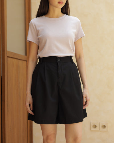 Black Midtown Linen Shorts