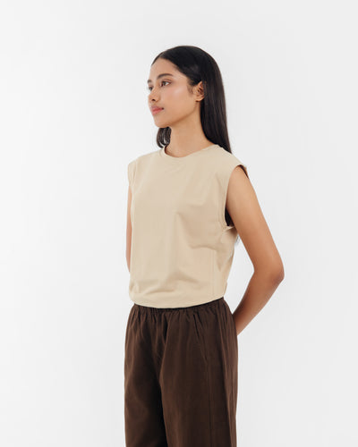 SAMPLE Sale Tan Cotton Top