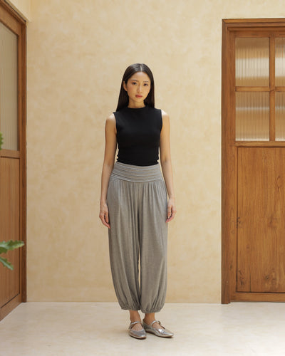Heather Grey Airy Bamboo Harem Pants