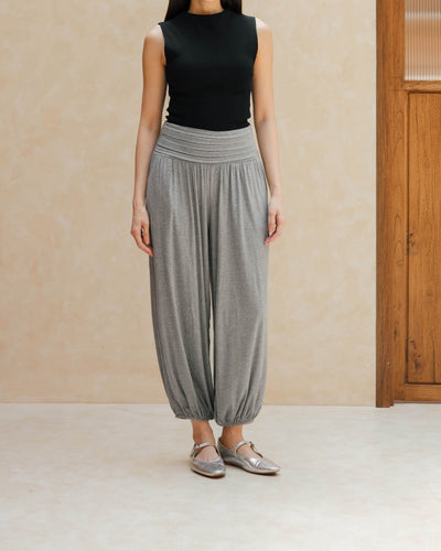 Heather Grey Airy Bamboo Harem Pants