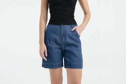 Dark Blue Ultrasoft Bamboo Denim Shorts