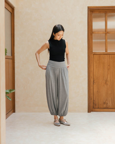 Heather Grey Airy Bamboo Harem Pants