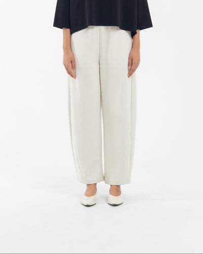 Cream Bamboo Lyocell Everyday Barrel Pants