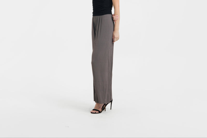 Grey Easy Pleated Pants