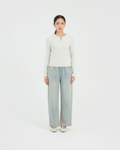 Beige Bamboo Hanley Long Sleeve Top