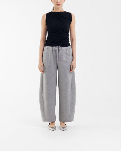 Grey Bamboo Lyocell Hailey Barrel Pants