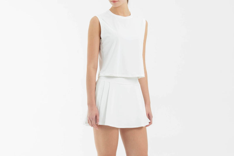White Side Pleated Skirt