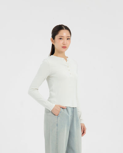Beige Bamboo Hanley Long Sleeve Top