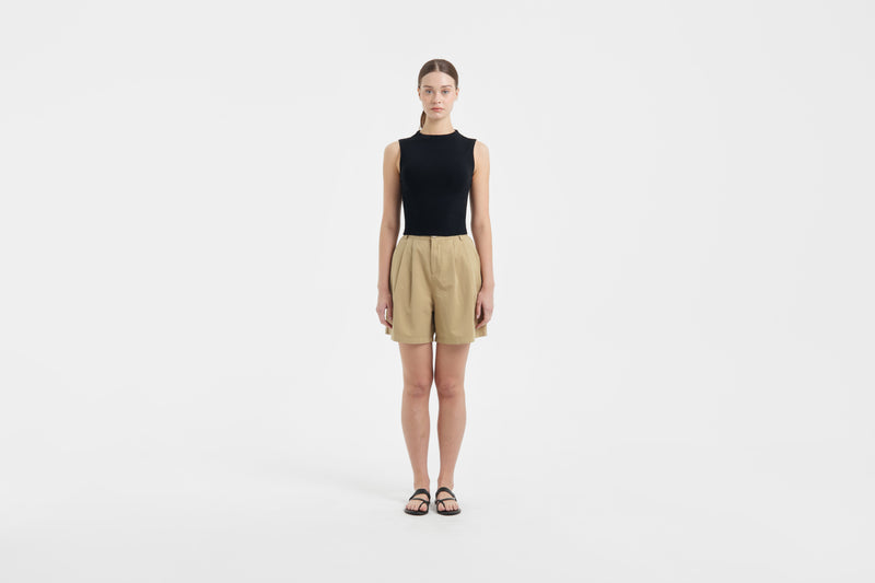 Tan Capri Shorts