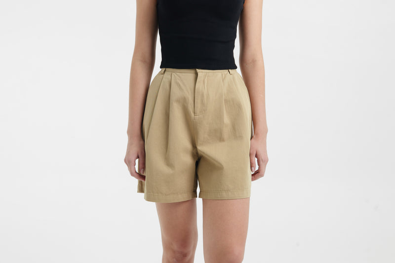 Tan Capri Shorts