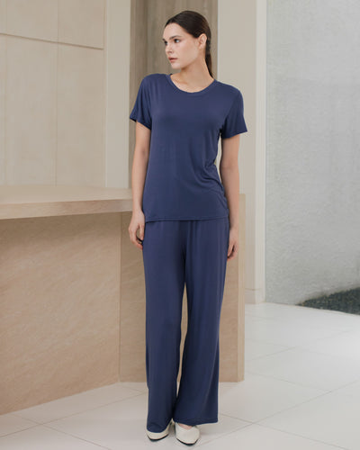 Dark Blue Airy Bamboo Relax Set