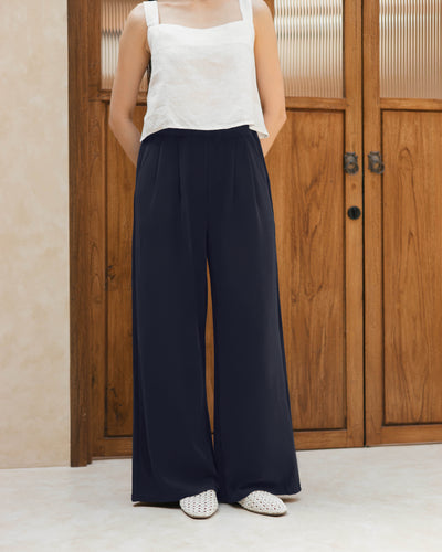 Navy Ultrasoft Bamboo Palazzo Pants