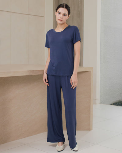 Dark Blue Airy Bamboo Relax Set