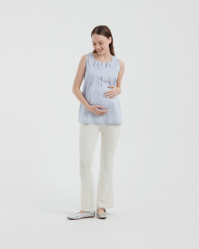 White Ultrasoft Bamboo Maternity Flare Pants