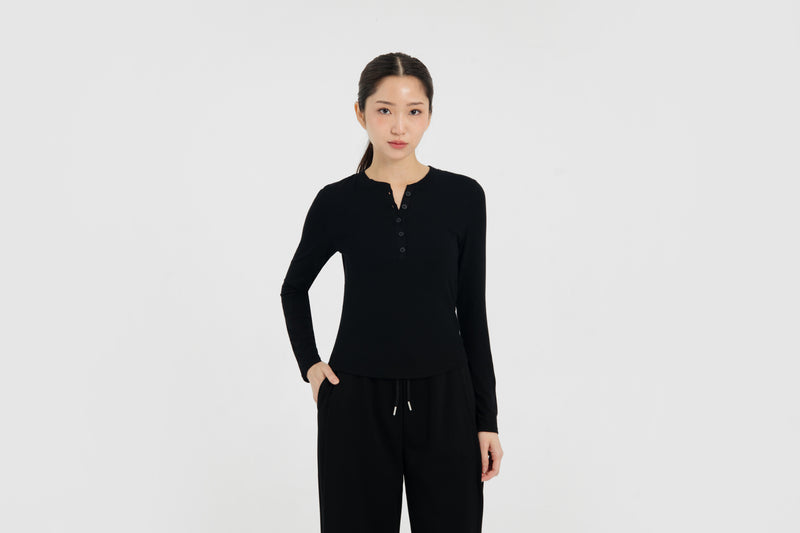Black Bamboo Hanley Long Sleeve Top