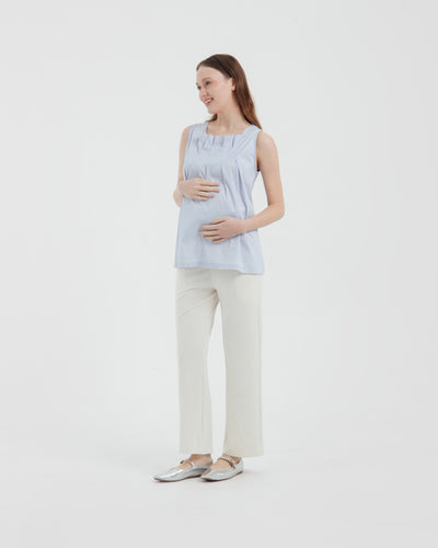 White Ultrasoft Bamboo 2.0 Maternity Basic Pants