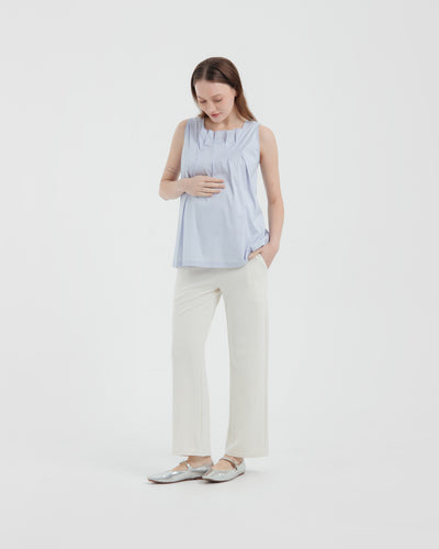 White Ultrasoft Bamboo 2.0 Maternity Basic Pants