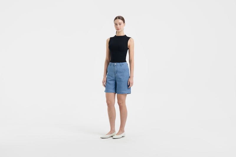 Light Blue Ultrasoft Bamboo Denim Shorts