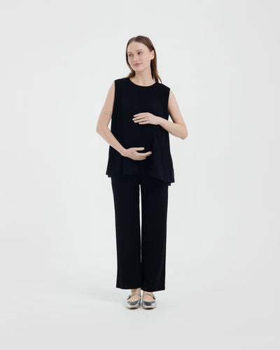 Black Ultrasoft Bamboo 2.0 Maternity Basic Pants