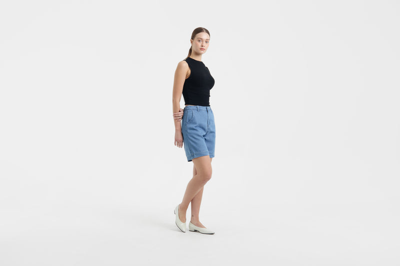Light Blue Ultrasoft Bamboo Denim Shorts