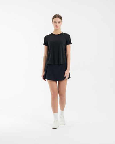 Black Side Pleated Skirt