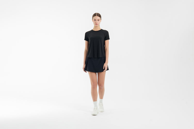 Black Side Pleated Skirt