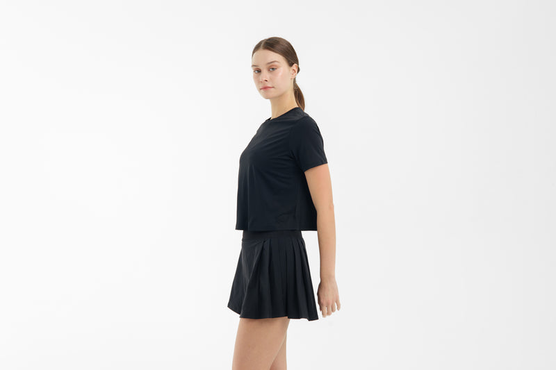 Black Side Pleated Skirt