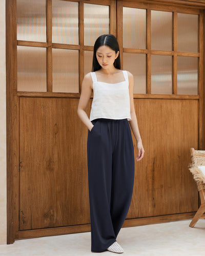 Navy Ultrasoft Bamboo Palazzo Pants