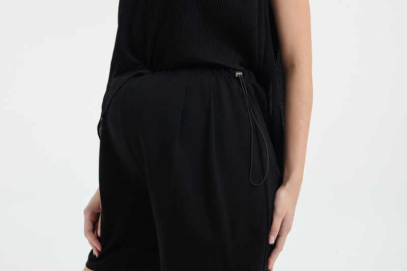Black Bamboo Lyocell Maternity Shorts