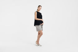 Grey Bamboo Lyocell Maternity Shorts