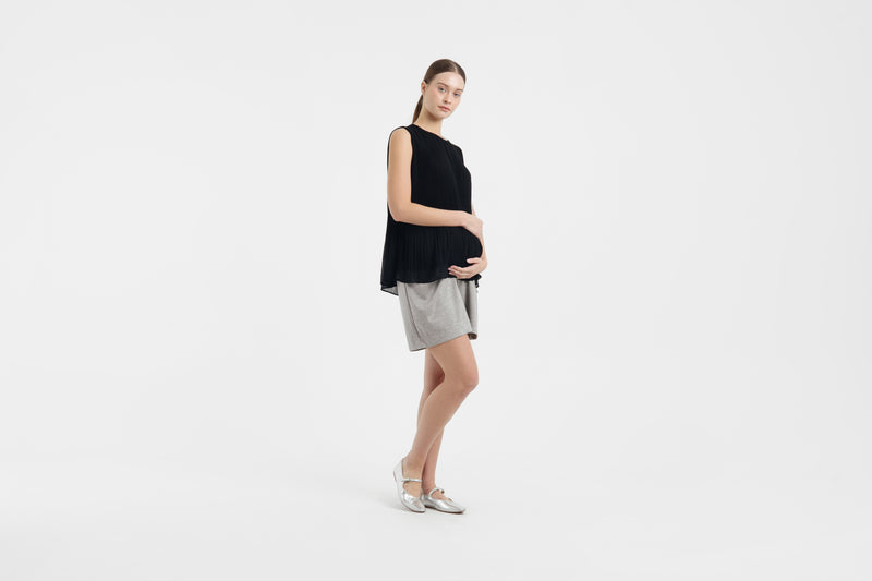 Grey Bamboo Lyocell Maternity Shorts