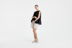 Cream Bamboo Lyocell Maternity Shorts