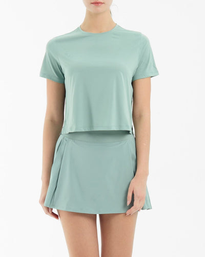 Green Side Pleated Skirt