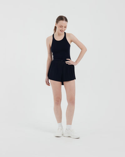 Black Pleated Shorts