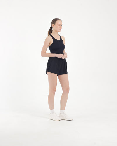 Black Pleated Shorts