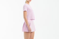 Pink Side Pleated Skirt