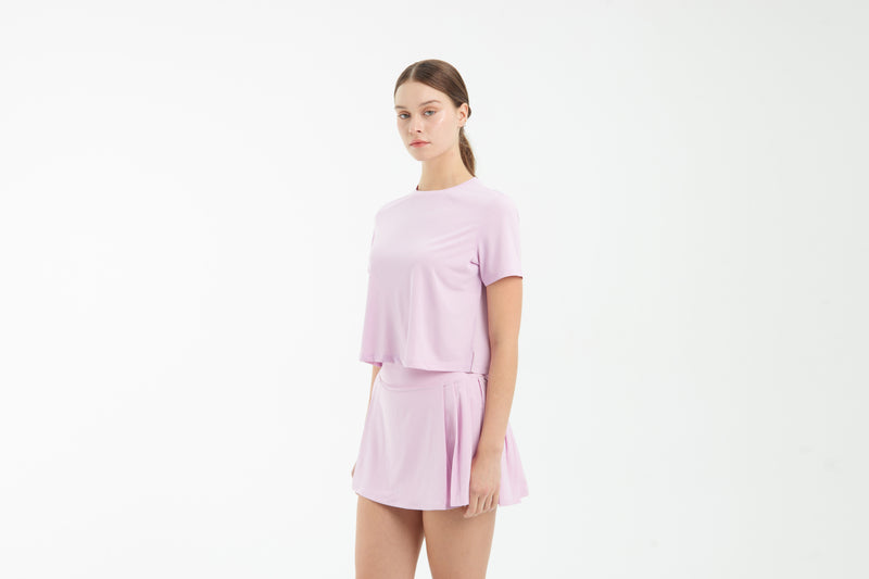 Pink Side Pleated Skirt